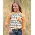 Cruel® Girls' Aztec 3/4 Sleeve Raglan