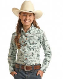 Dale Brisby® Girls' Cactus Print LS Shirt