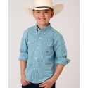 Roper® Boys' LS Poplin Plaid Shirt