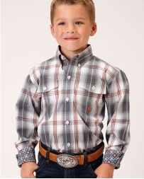 Roper® Boys' LS Button Plaid