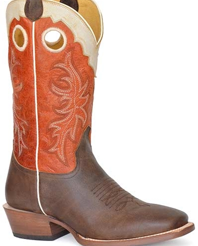 Roper Mens Tan/Brown Distressed Leather Shoe/Boot, Orange Accents, NWT, Size 8 Roper Footwear Men main image 4