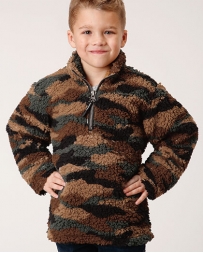 Roper® Boys' 1/4 Zip Camo Sherpa Pullover