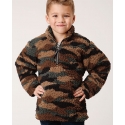Roper® Boys' 1/4 Zip Camo Sherpa Pullover