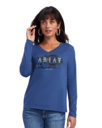 Ariat® Ladies' Chest Logo Relaxed LS Tee