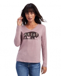 Ariat® Ladies' Chest Logo Relaxed LS Tee