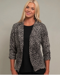 Ladies' Cinch Sleeve Leopard Blazer - Plus