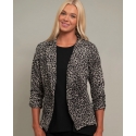 Ladies' Cinch Sleeve Leopard Blazer - Plus