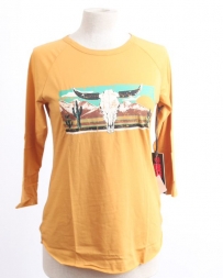 Rock and Roll Cowgirl® Ladies' Desert Scene LS Graphic Tee