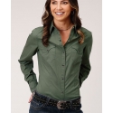 Roper® Ladies' Solid Green Performance Shirt