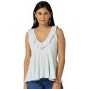 Wrangler® Ladies' Sleeveless Ruffle V-Neck Top