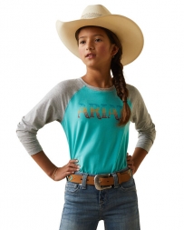 Ariat® Girls' Serape Logo Baseball Tee