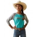 Ariat® Girls' Serape Logo Baseball Tee