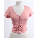 Panhandle® Ladies' SS Ruched Front Top Rose