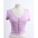 Panhandle® Ladies' SS Ruched Front Top Lilac