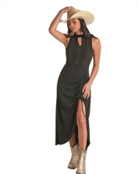 Rock and Roll Cowgirl® Ladies' Ribbed/Studded Maxi Dress