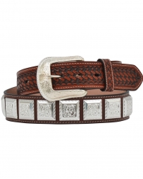 3D Belt Company® Men's Square Concho Brown Belt