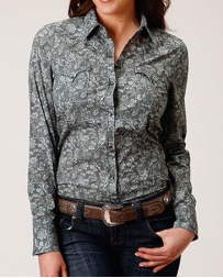 Roper® Ladies' Silver Vine Print L/S Shirt