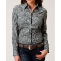 Roper® Ladies' Silver Vine Print L/S Shirt