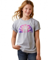 Ariat® Girls' Rainbow Sunset Tee Grey