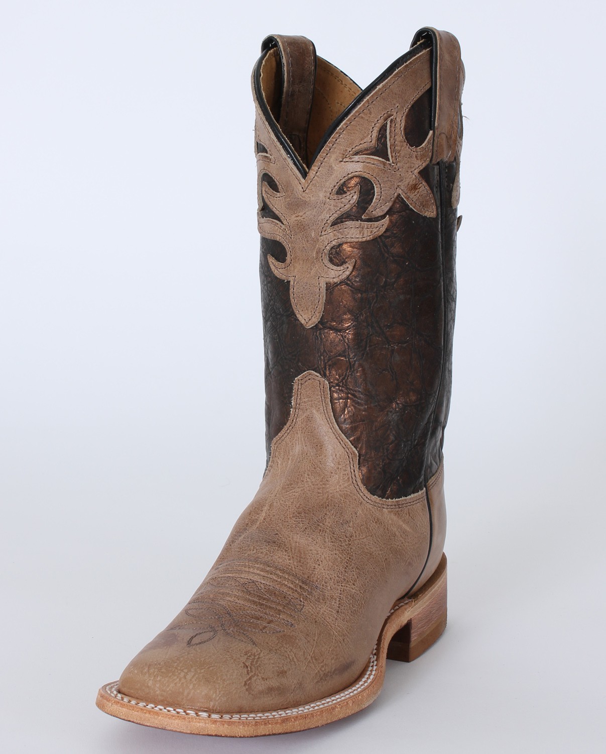western boots beige