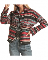 Rock and Roll Cowgirl® Ladies' Aztec Striped Shacket