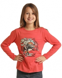Rock and Roll Cowgirl® Girls' Lets Ride Long Sleeve Tee