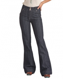 Rock and Roll Cowgirl® Ladies' Hi Rise Striped Jaquard Trouser