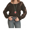 Rock and Roll Cowgirl® Ladies' Distressed Sweater Black