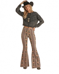 Rock and Roll Cowgirl® Ladies' Hi Rise Aztec Bell Bottom