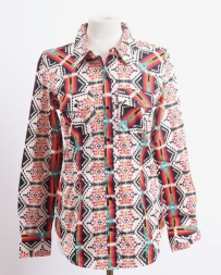 Rock and Roll Cowgirl® Ladies' Aztec Print LS Performance Top