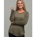 Ladies' Push Up Ruched LS Top