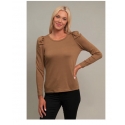 Ladies' Puff Sleeve French Terry Top