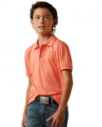 Ariat® Boys' Tek Polo Solid Peach