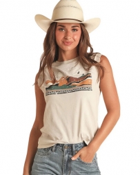 Rock and Roll Cowgirl® Ladies' Graphic Muscle Tank