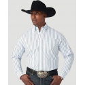 George Strait® Men's LS 1 Pocket Button Stripe