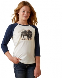 Ariat® Girls' Painted Buffalo Raglan Tee