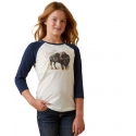 Ariat® Girls' Painted Buffalo Raglan Tee