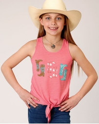 Roper® Girls' Front Tie Cowboy Boot Tank