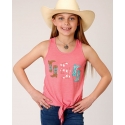 Roper® Girls' Front Tie Cowboy Boot Tank