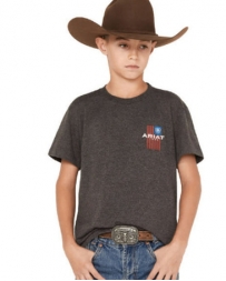 Ariat® Boys' SS Logo Flag Tee