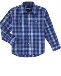 Wrangler® Boys' Wrinkle Free Classic LS Plaid