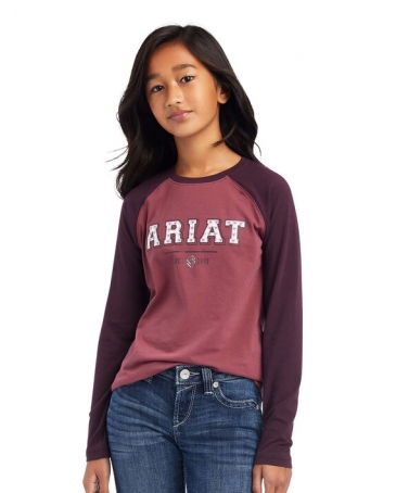 Ariat® Girls' Varsity Logo LS Tee