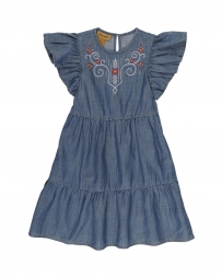 Wrangler® Girls' Ruffle Sleeve Denim Dress