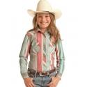 Rock and Roll Cowgirl® Girls' Striped Western Snap Shirt
