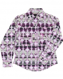 Cowgirl Hardware® Girls' Aztec Print Long Sleeve Shirt