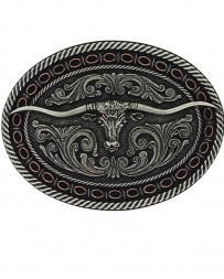 Montana Silversmiths® Rope Edge Longhorn Buckle