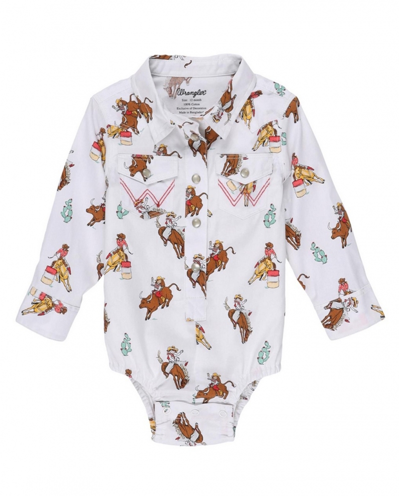 Wrangler® Baby Girl Bodysuit Western Print Fort Brands