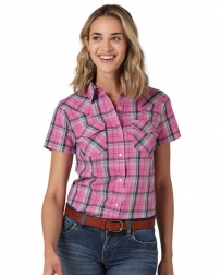 Wrangler® Ladies' SS Western Plaid Shirt