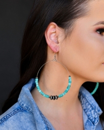 West & Co.® Ladies' Bead & Turq Drop Hoop Earrings