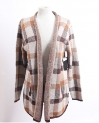 Ladies' Betty Plaid Cardigan Sweater